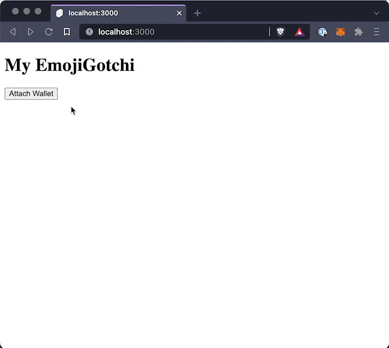 Gif showing how to use MetaMask with the app.